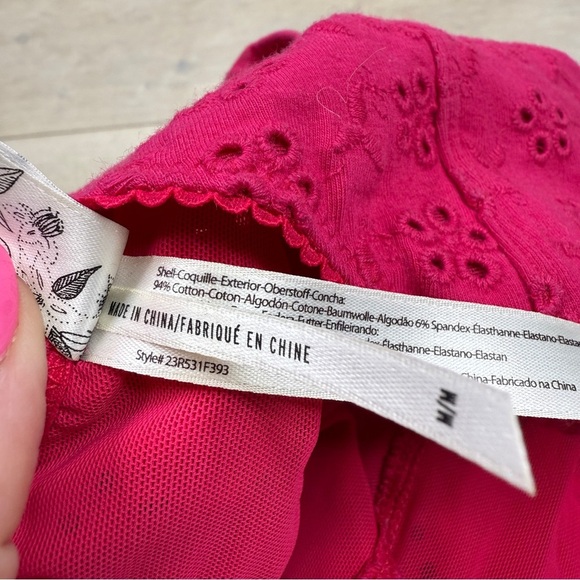 Free Peopke Pink Eyelet Crop Top - Picture 4 of 5